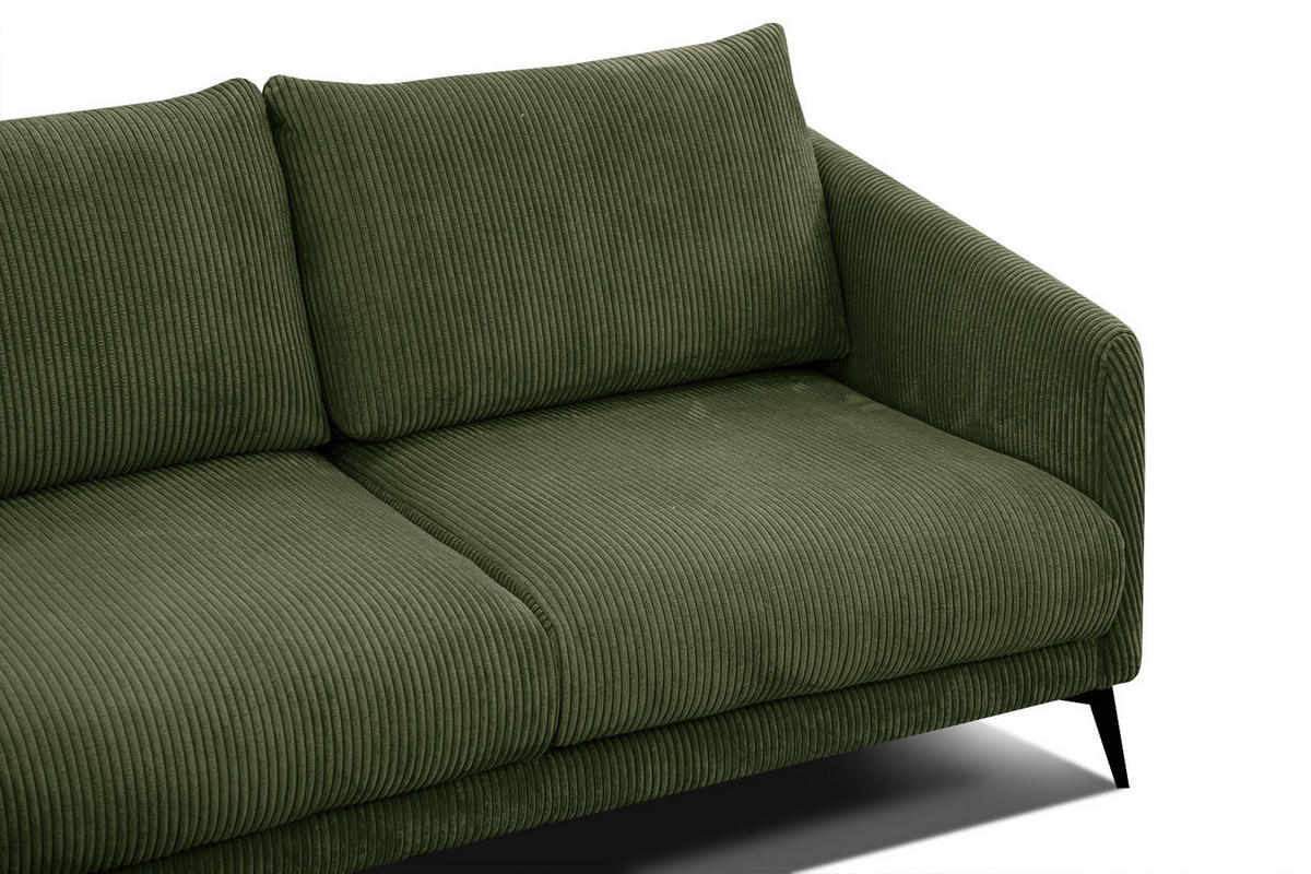 ECKSOFA VILT 4-Sitzer, olivgrün - Schwarz/Olivgrün, Holzwerkstoff/Textil (156/255cm) - Courtois Laville