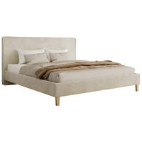 ČALÚNENÁ POSTEĽ LUMARO CLASSIC 180/200 - Béžová Samet - Matrac Pocket - jadrový buk/béžová, drevo/textil (180/200cm) - MKS