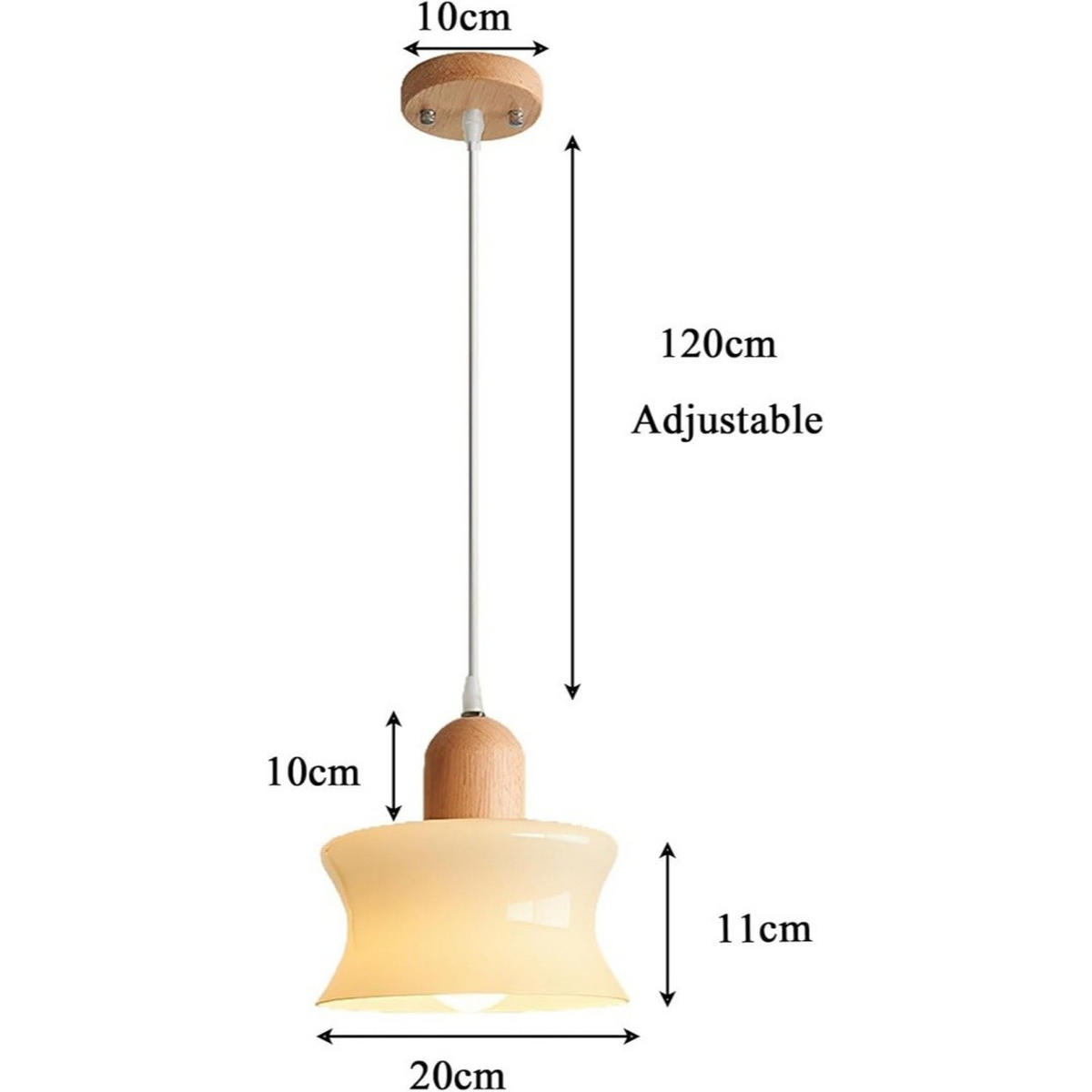 PENDELLEUCHTE Glas & Gummiholz, E27 21CM - Gelb, Glas (20/21/20cm) - Weltevree