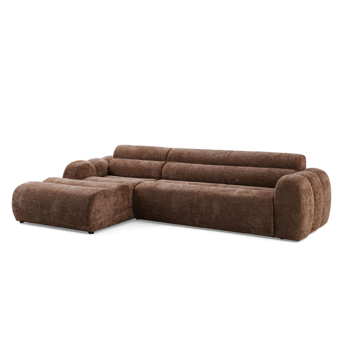 4-SITZER modulares Ecksofa VEER SET 1 Links, 298 x 175 cm, Chenille Webstoff Orange - Schwarz/Orange, Holz/Kunststoff (298/175cm) - Muffo