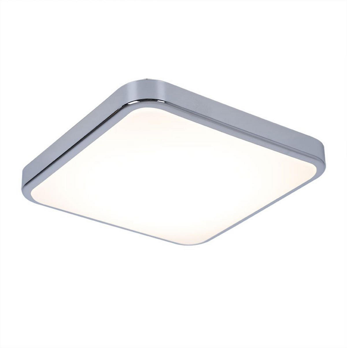 LED DECKENLEUCHTE Weiß Chrom - Weiß, Metall (29/29/7cm)