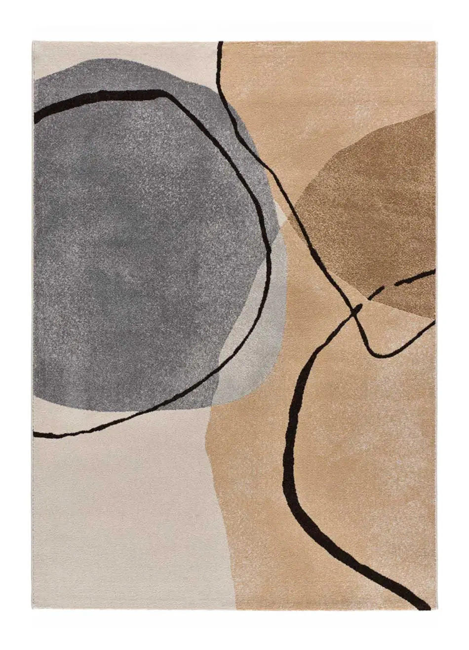 Atticgo Kurzflorteppich Beige, Grau 80x150 cm
