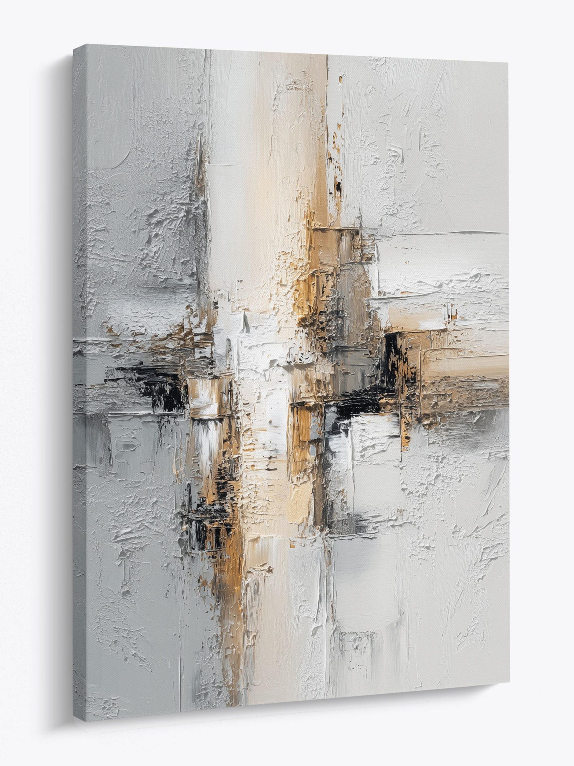 LEINWANDBILD 50x70 cm abstrakte Kunst Bild Wohnzimmer - Beige, Textil (50/70cm) - artissimo