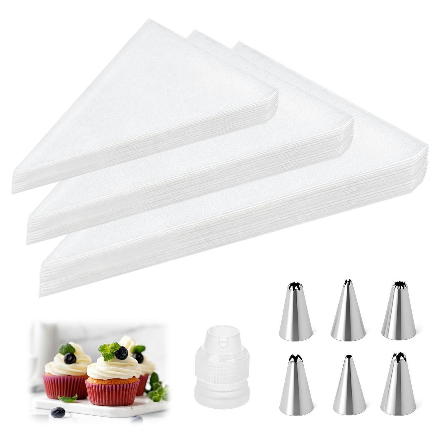SPRITZTÜTEN Set 300 Stück mit 6 Spritztüllen - Weiß, Kunststoff (24/1/37.5cm)