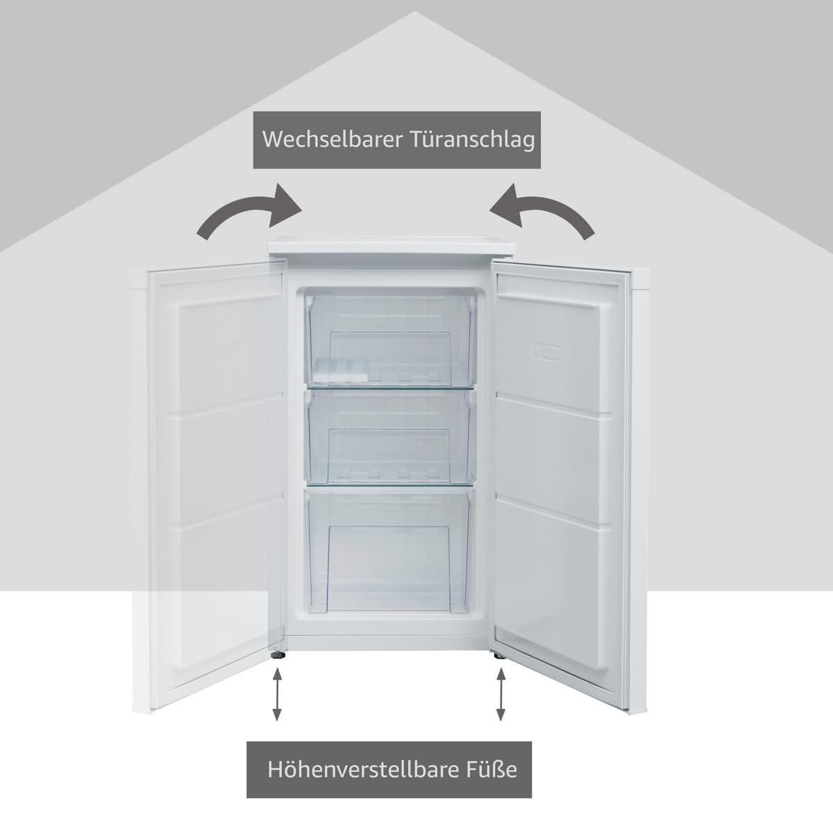 GEFRIERSCHRANK, 63 Liter Nutzinhalt, 4-Sterne, klein, leise & effizient, weiß, CF-34-101-W - Weiß, Kunststoff/Metall (48/82.1/51cm) - Telefunken