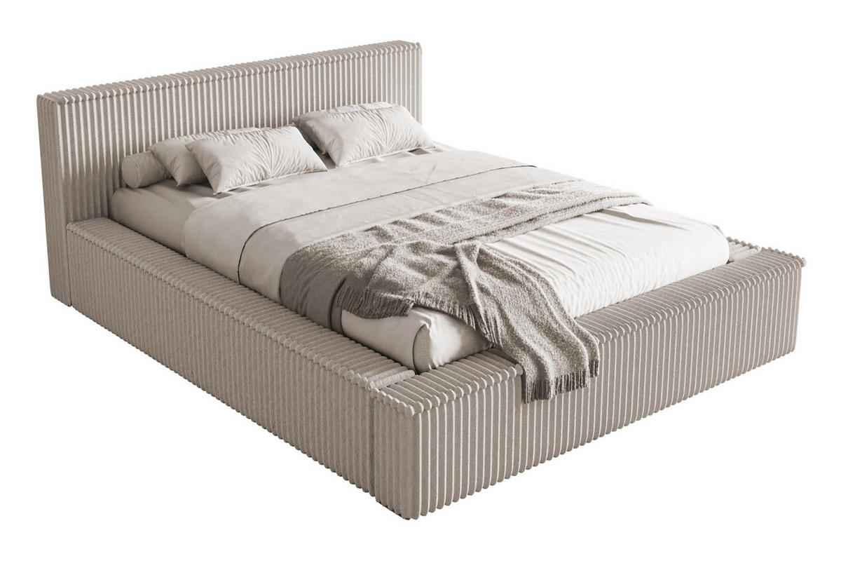 POLSTERBETT AFFOLIO Greige 180x200 cm - Taupe/Schwarz, Holz/Textil (180/200cm) - Selsey
