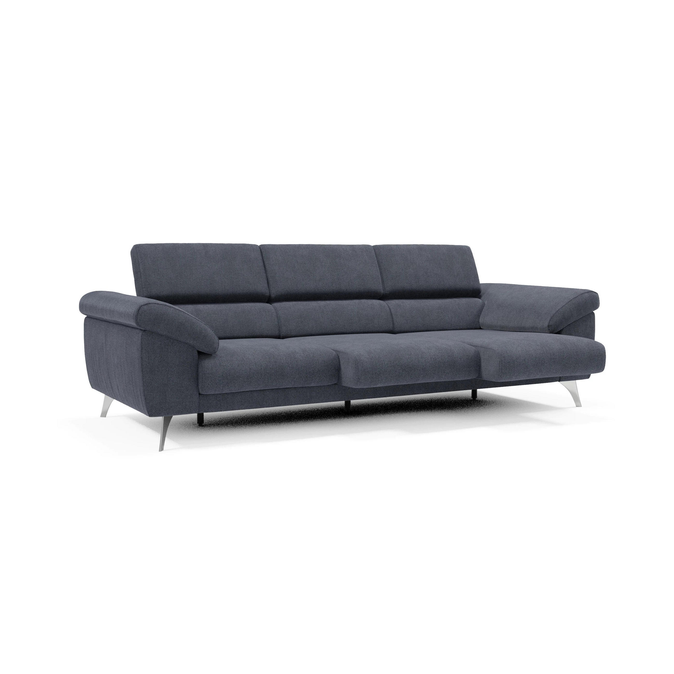 Divani.store Linearsofa Blaugrau 265x76x102 cm