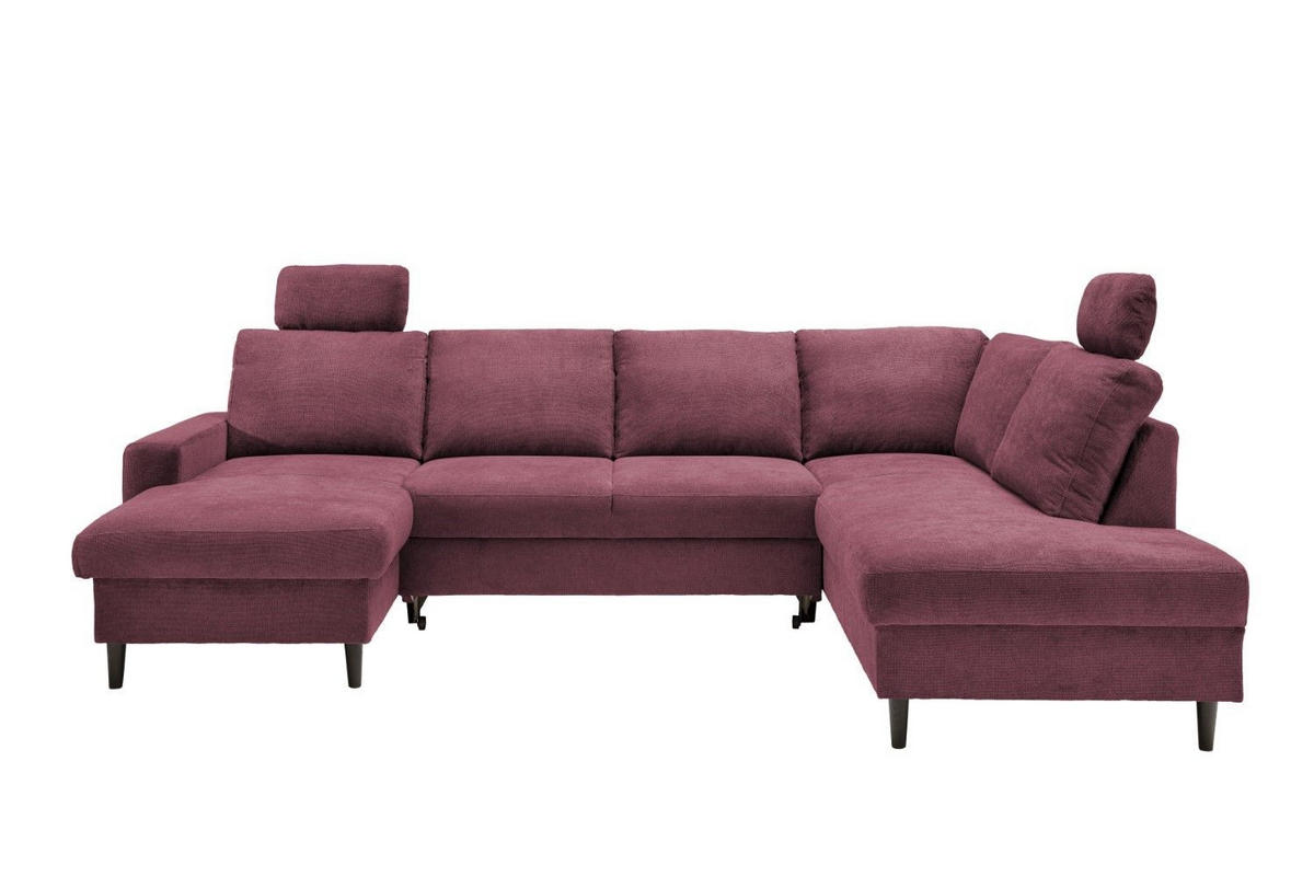 WOHNLANDSCHAFT mit Schlaffunktion und Bettkasten - Pink/Weinrot, Kunststoff/Textil (200/88/305cm) - myHomelando