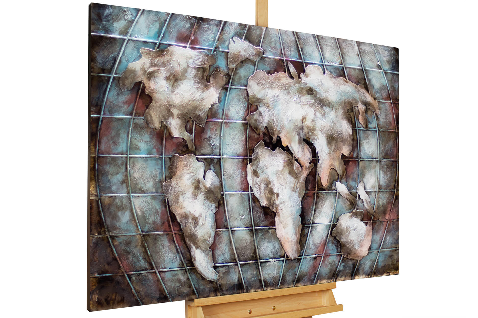 METALLBILD Blau 100/70 cm - Blau, Metall (6.8/70cm) - KUNSTLOFT