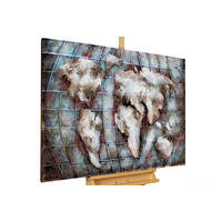 METALLBILD Blau 100/70 cm - Blau, Metall (100/70cm) - KUNSTLOFT