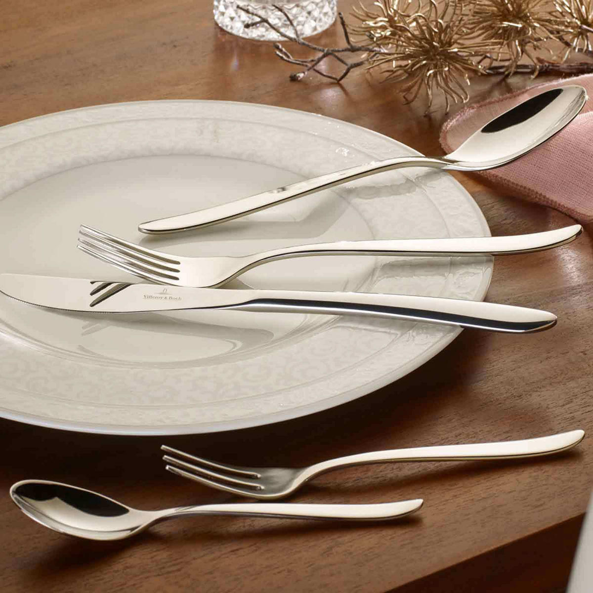 KUCHENGABEL SoftWave silber 16 cm 6er Set - Silberfarben, Metall - Villeroy & Boch