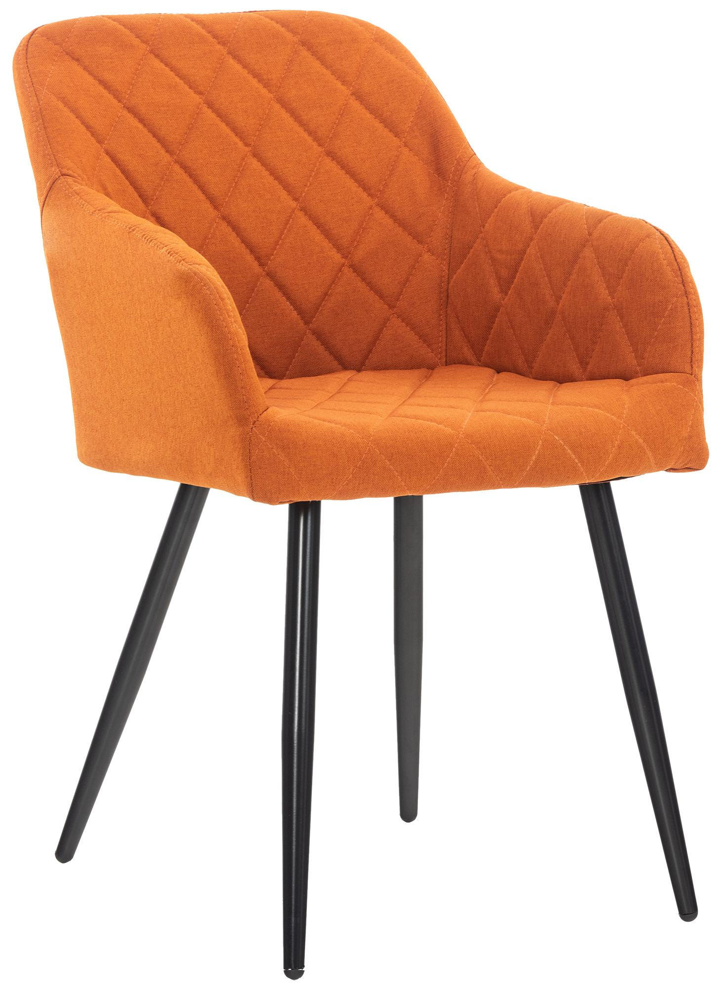 ARMLEHNENSTUHL Stoff orange - Schwarz/Orange, Textil/Metall (47/84/44cm) - CLP