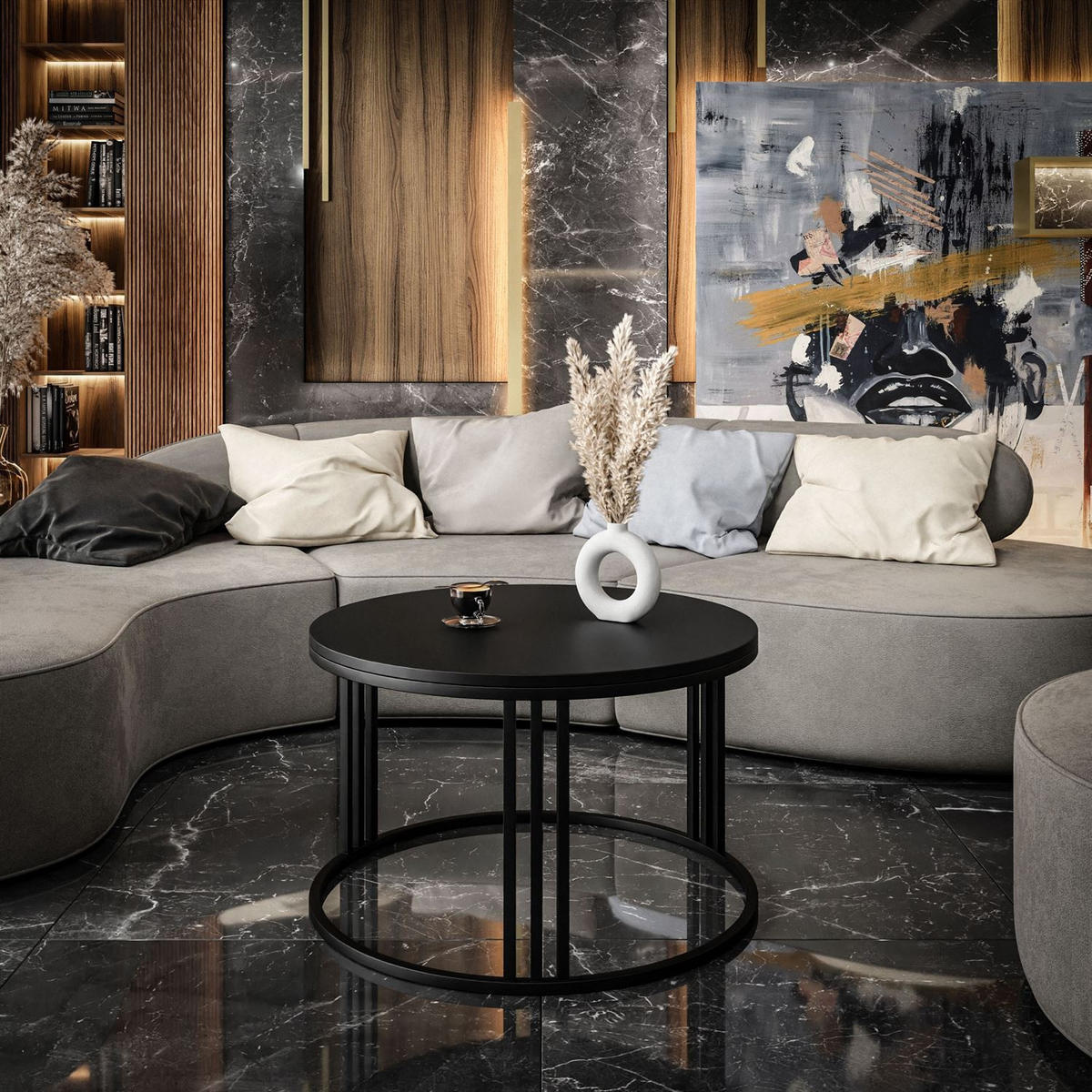 COUCHTISCH LORI schwarz matt - Schwarz, Holzwerkstoff (70/70/48cm) - Lookway