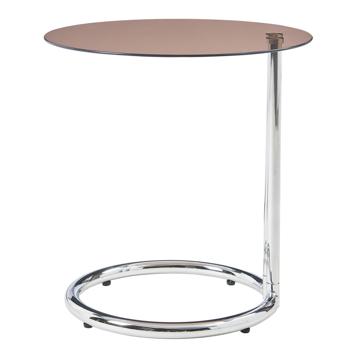 BEISTELLTISCH Ylivieska - Chromfarben/Bernsteinfarben, Glas/Metall (44.5/44.5/46cm) - [en.casa]