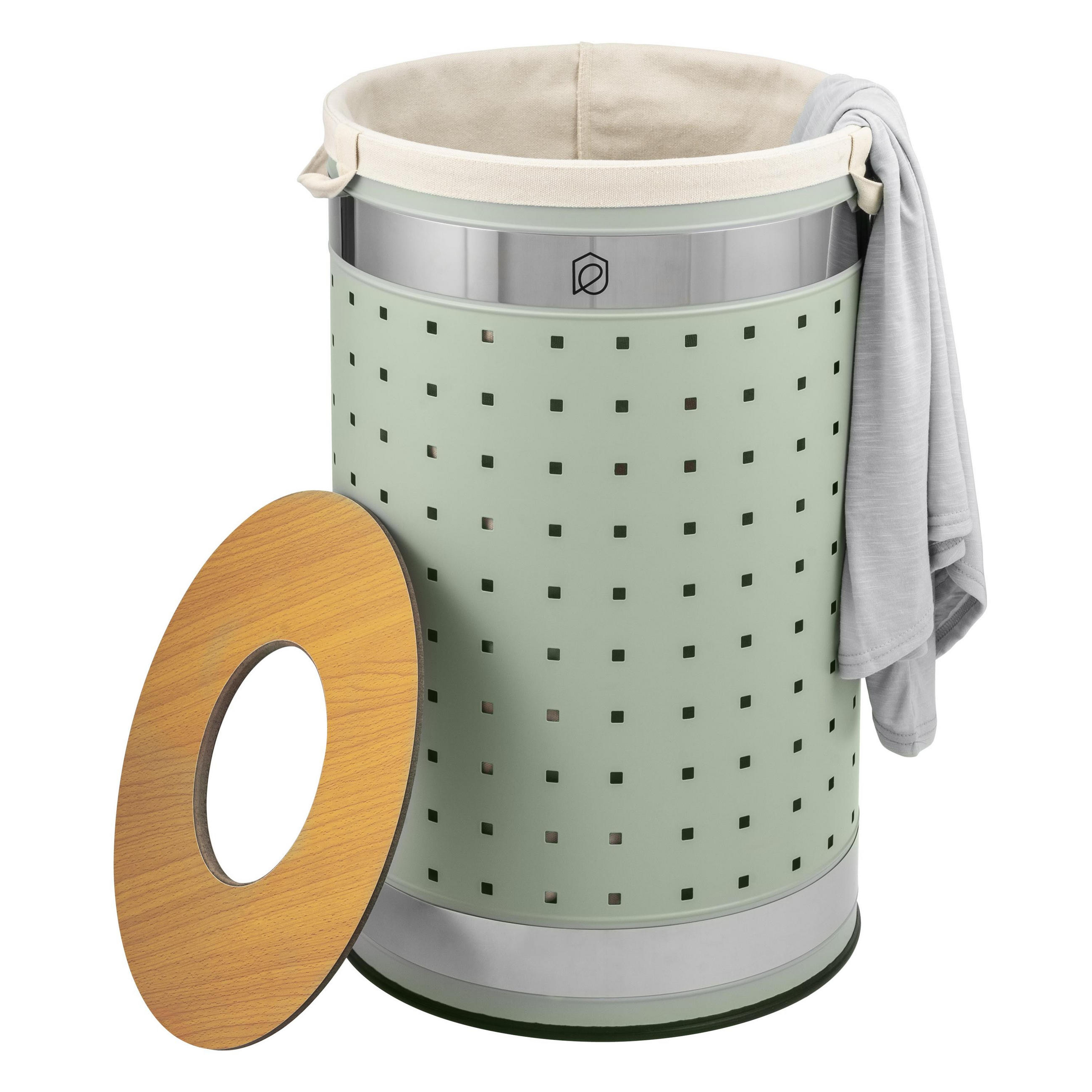 WÄSCHETONNE 50 Liter, grün - Grün, Metall (35.5/57.5/35.5cm) - eluno