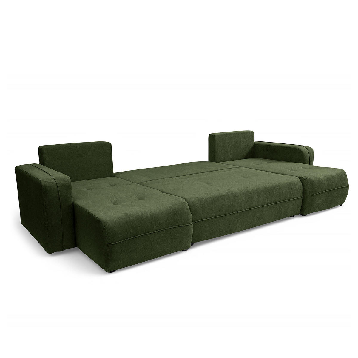 WOHNLANDSCHAFT - Schwarz/Grün, Kunststoff/Textil (312/82/145cm) - home24