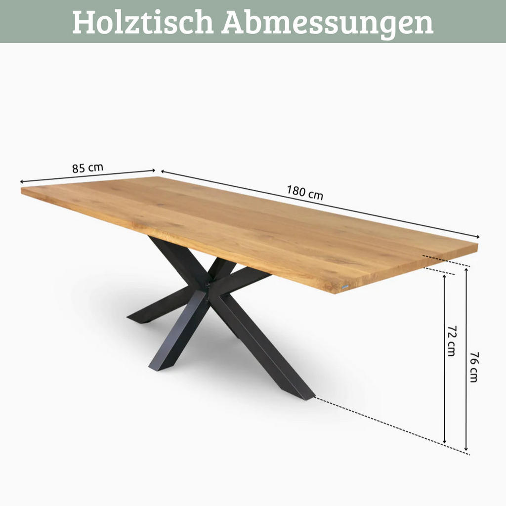 Thumbnail - Deluke Esstisch, Braun, Holz, Echtholz,Eiche, 180x76x85 cm, Esszimmer, Tische, Esstische