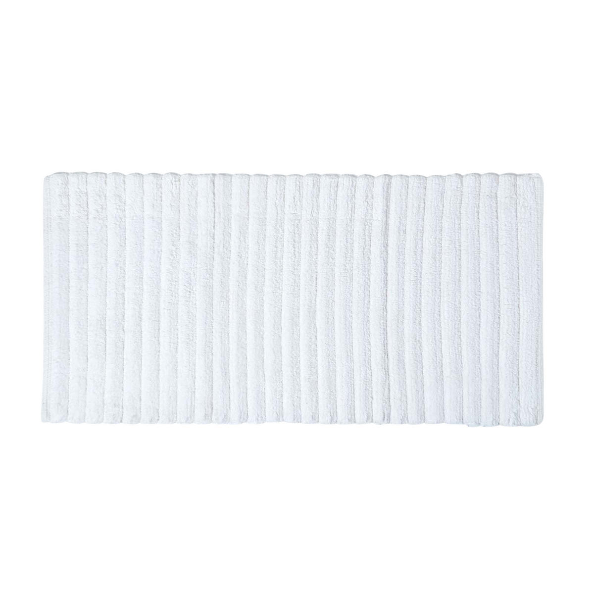 BADLÄUFER gerippt 50/100 cm, Baumwolle - Weiß, Textil (50/100cm) - Homescapes