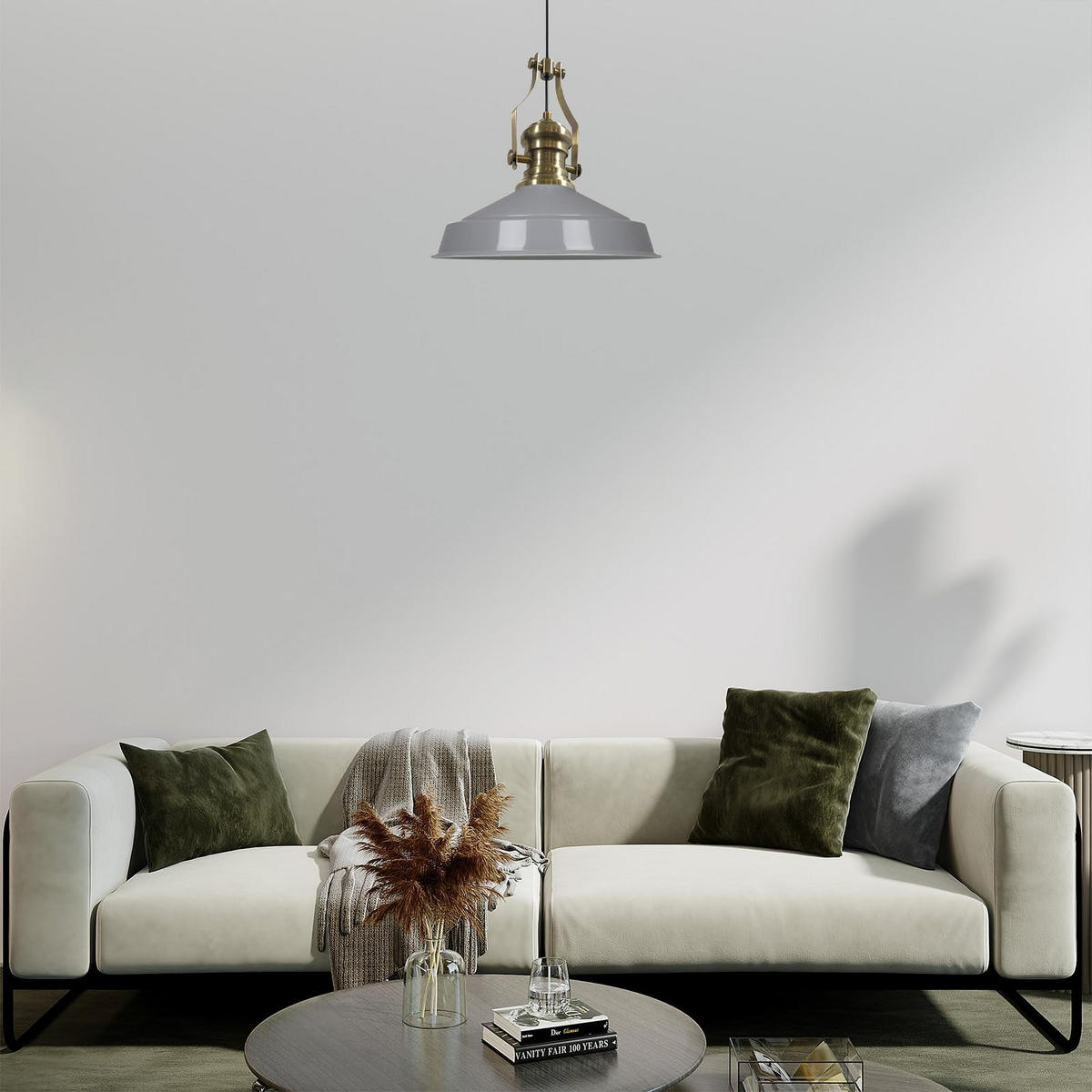 HÄNGELAMPE Neo-Asletl 40/39 cm - Grau, Metall (39/40/39cm) - Bamyum