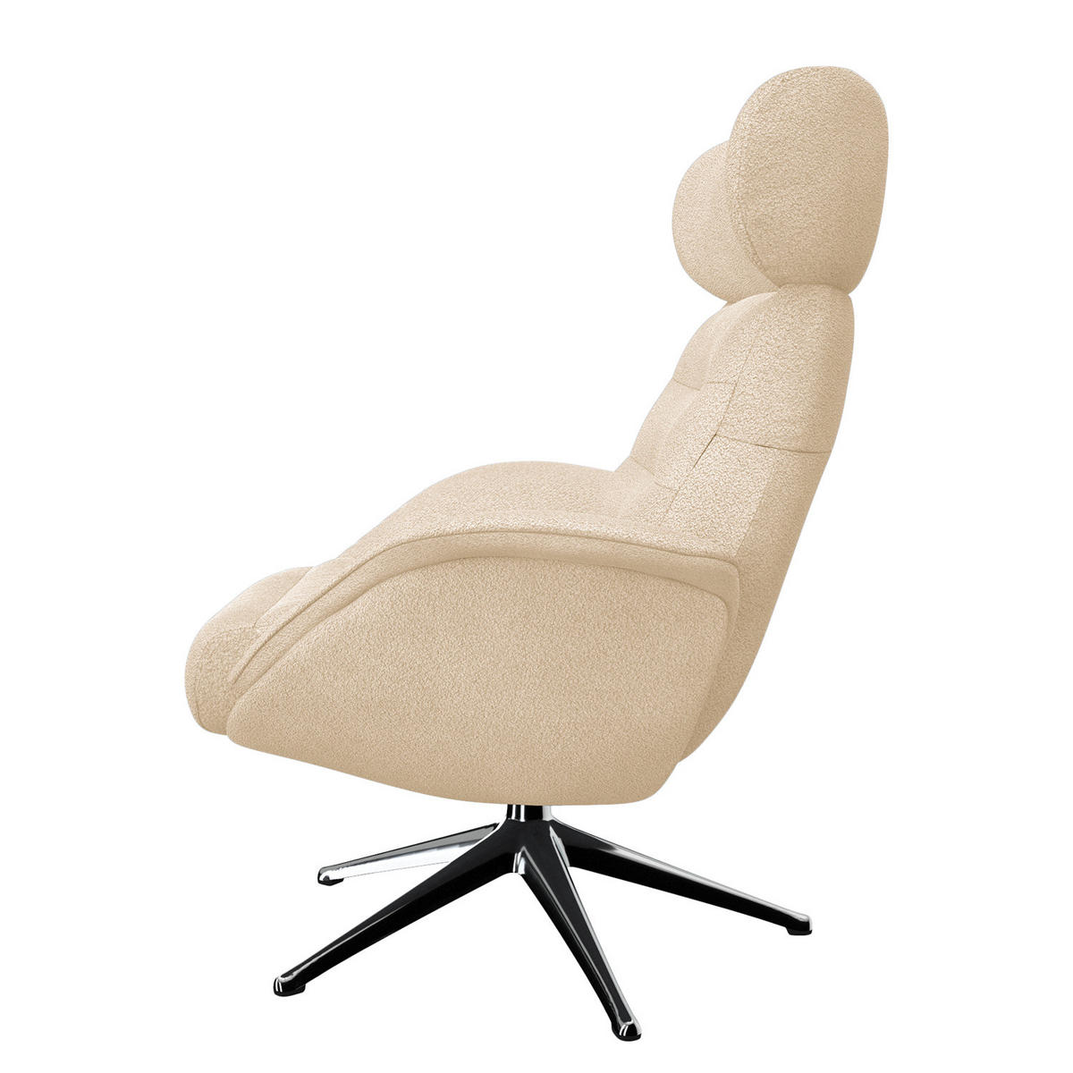 RELAXSESSEL - Beige, Textil/Metall (90/107/90cm) - home24