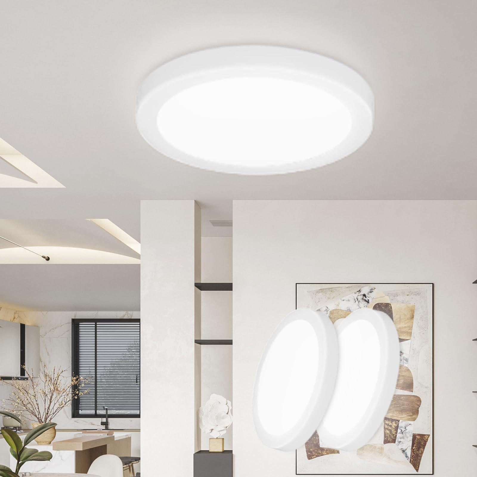 LED-DECKENLEUCHTE Miraj 23/3/23 cm （2er-set） - Weiß, Kunststoff (23/23/3cm) - ZMH