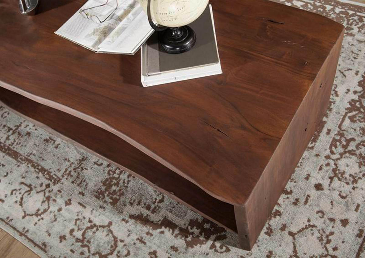 COUCHTISCH Akazie 150x70x45 braun lackiert PURE ACACIA #009 - Braun, Holz (150/70/45cm) - Massivmoebel24