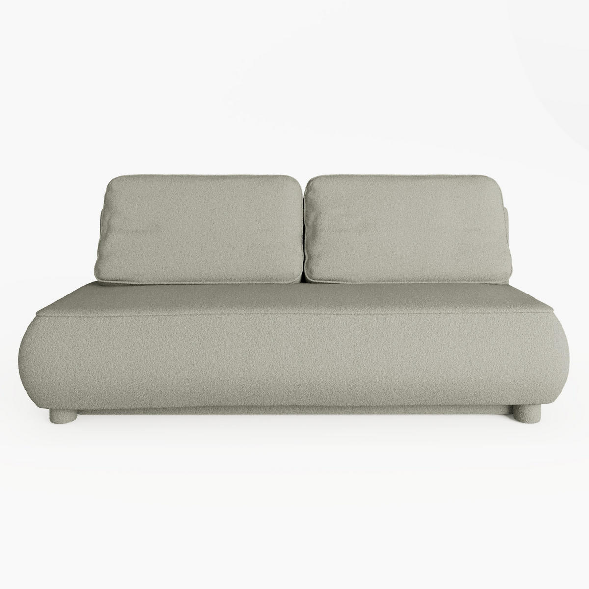 SOFA LUMIO Weiß Bouclé-Stoff mit Schlaffunktion und Bettkasten - Weiß, Holz (209/96/96cm) - Barchello