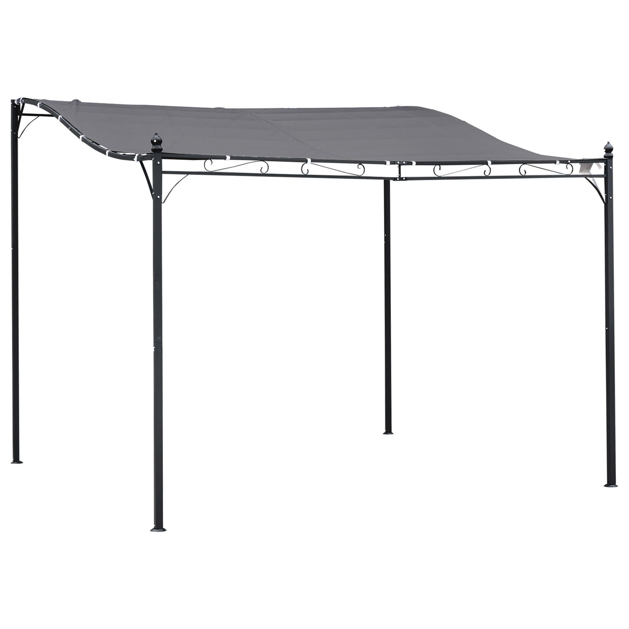 PERGOLA Gartenpavillon Metall Grau - Grau, Kunststoff/Metall (297/250/297cm) - Outsunny