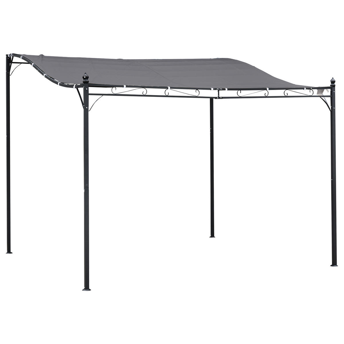 PERGOLA Gartenpavillon Metall Grau - Grau, Kunststoff/Metall (297/250/297cm) - Outsunny