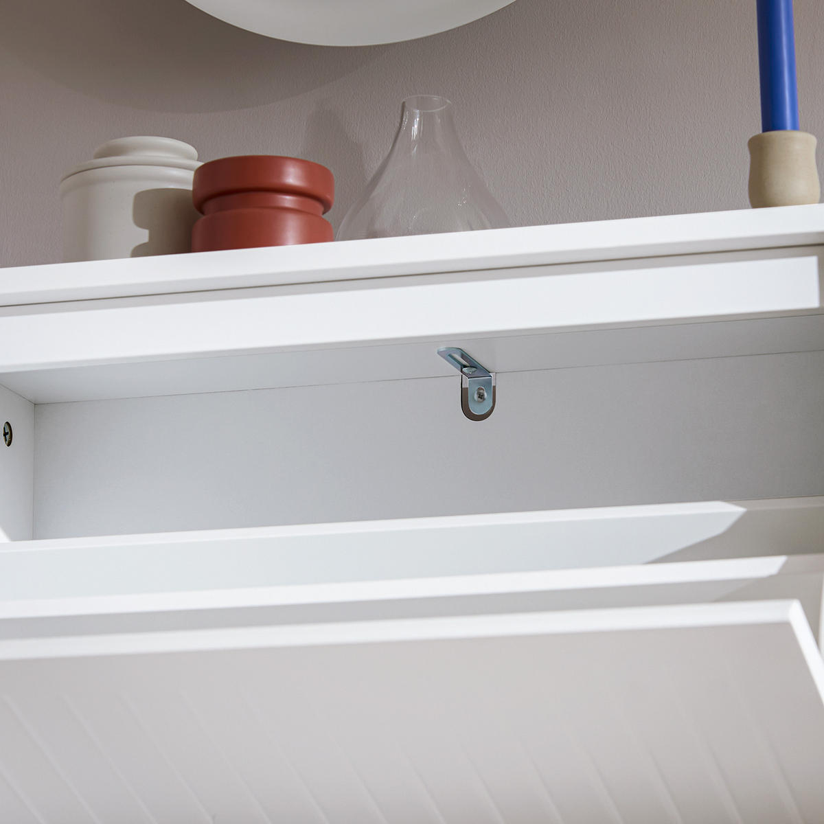SCHUHSCHRANK mit 3 Klappen Weiß - Weiß, Holzwerkstoff (61/120/26cm) - SoBuy