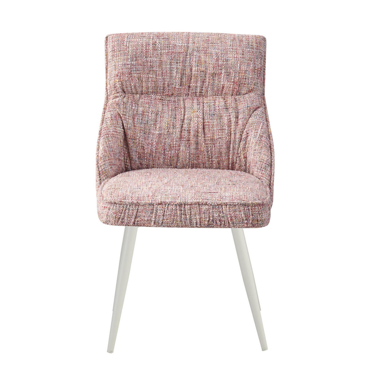 ESSZIMMERSTUHL MELINA 2er-Set - Hellrosa/Weiß, Textil/Metall (49/83/62cm) - DUBI Möbel