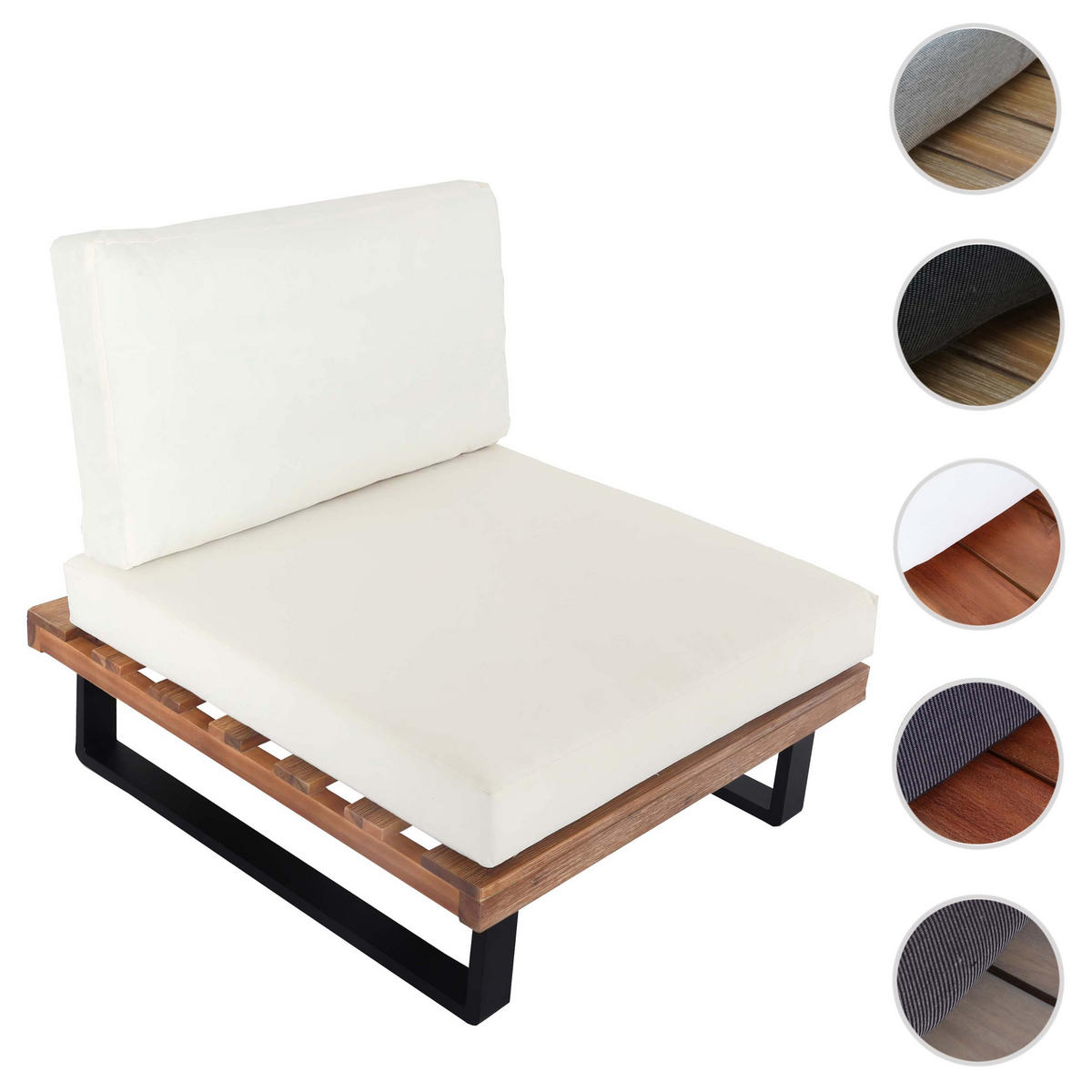 LOUNGE-SESSEL Schwarz, Braun, Cremeweiß - Schwarz/Braun, Holz (82/75/82cm) - MCW