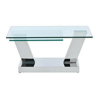 COUCHTISCH - 95 cm, 155 cm x 60 cm - Glas - Transparent, Silberfarben - OYRUS - Transparent/Silberfarben, Glas (60/95/43cm) - Vente-Unique
