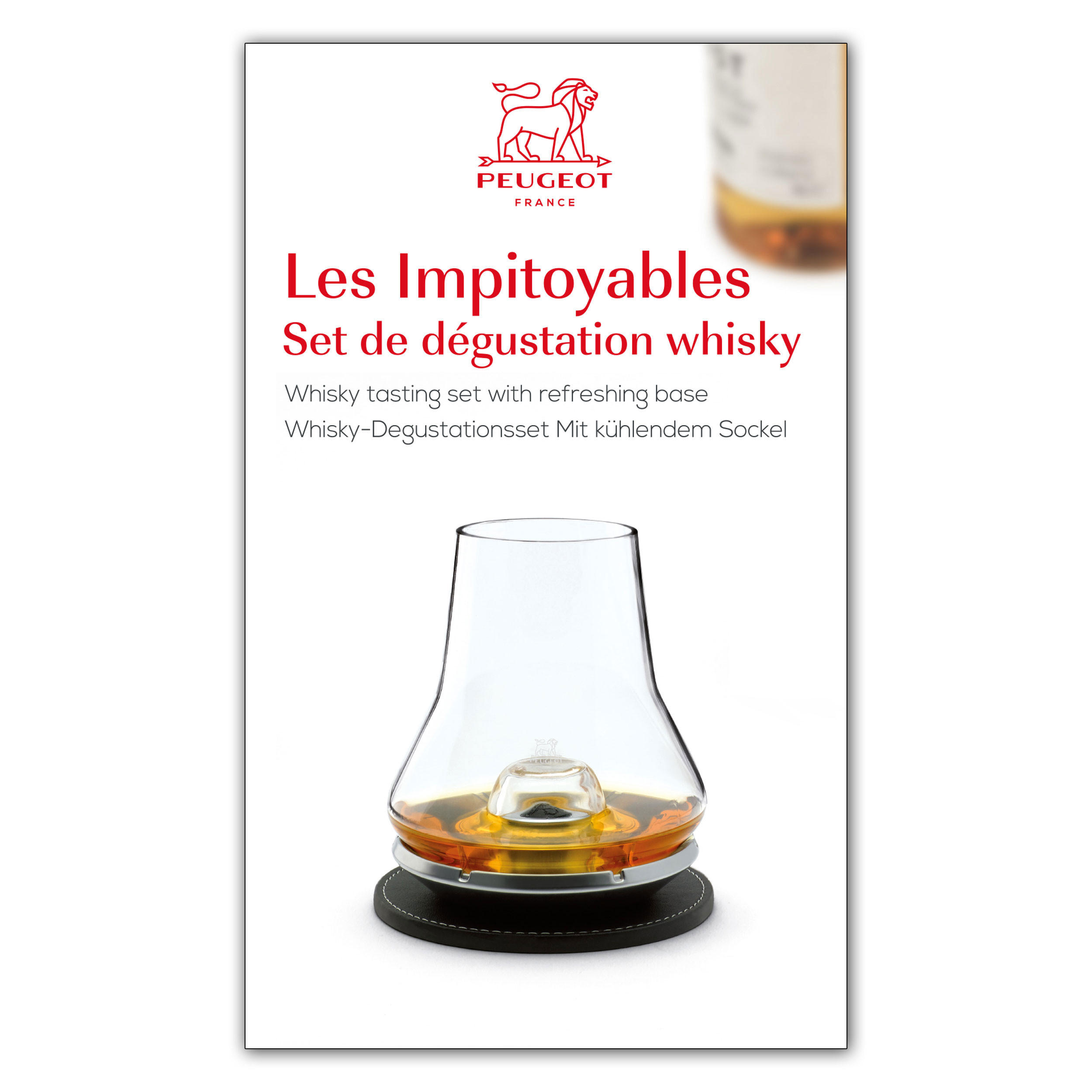 VERKOSTUNGSSET Whisky Degustation inkl. Kühlsockel - Grau, Glas (0.4L) - PEUGEOT