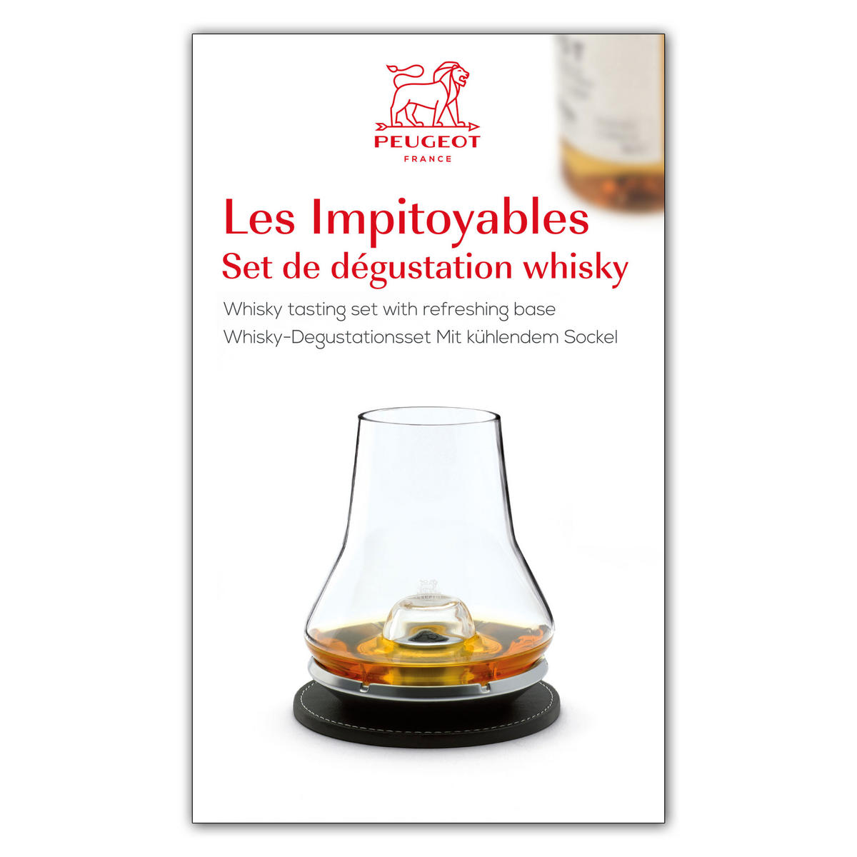 VERKOSTUNGSSET Whisky Degustation inkl. Kühlsockel - Grau, Glas (0.4L) - PEUGEOT