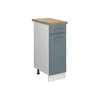 KÜCHENUNTERSCHRANK R-Line Blau-Grau 30 cm, AP Eiche - Blaugrau/Weiß, Holzwerkstoff (30/81.6/60cm) - Vicco
