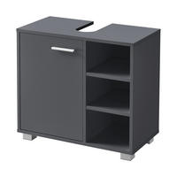 WASCHBECKENUNTERSCHRANK Narvik - Dunkelgrau, Holzwerkstoff (60/55.6/31cm) - [en.casa]
