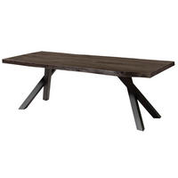 BAUMTISCH Akazie 200x100x76 grau lackiert / A-Gestell anthrazit matt FREEFORM 5 - Anthrazit/Grau, Holz (200/100/76cm) - Massivmoebel24