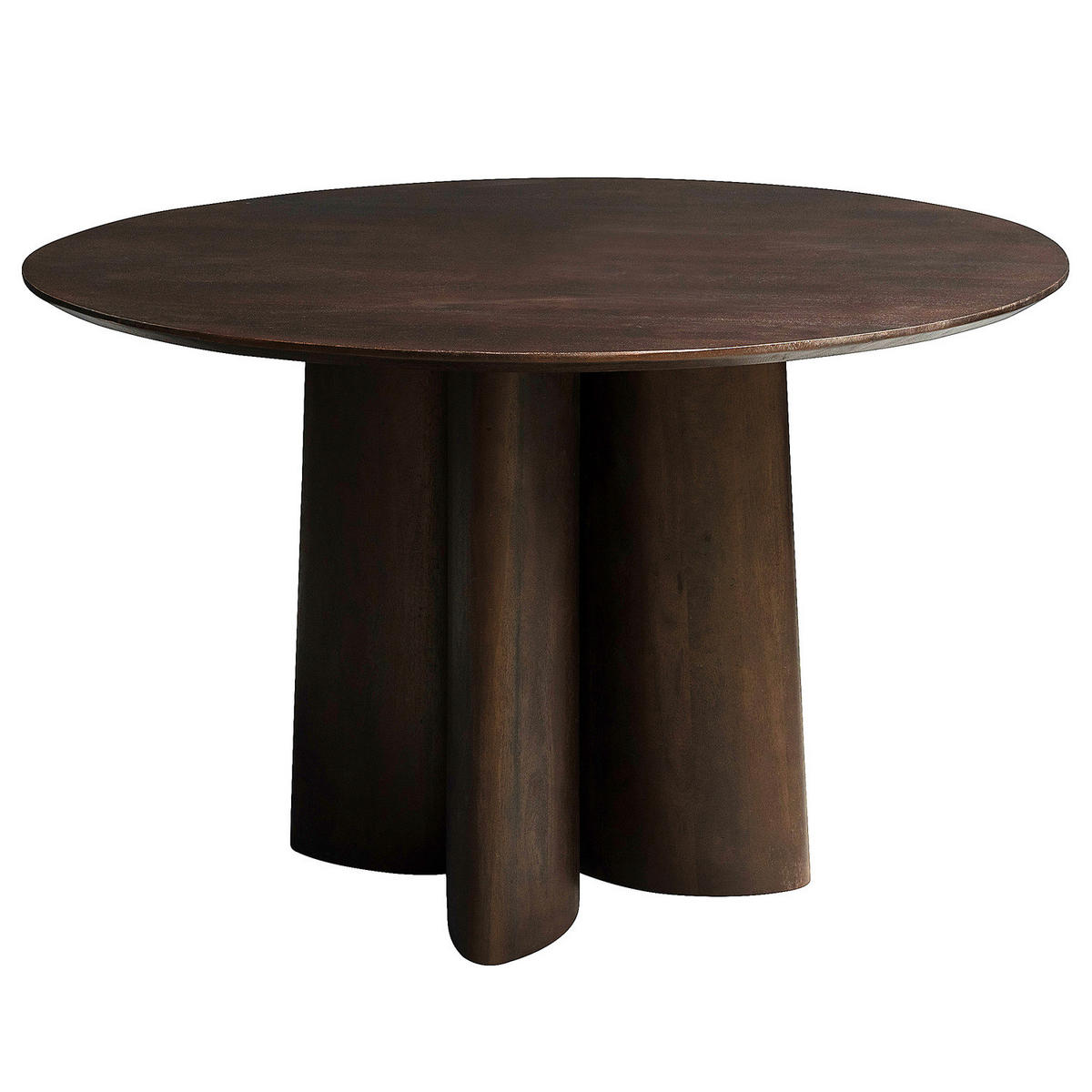 MASSIVER ESSTISCH - Mango massiv - Dunkelbraun/Braun, Holz (120/120/76cm) - home24