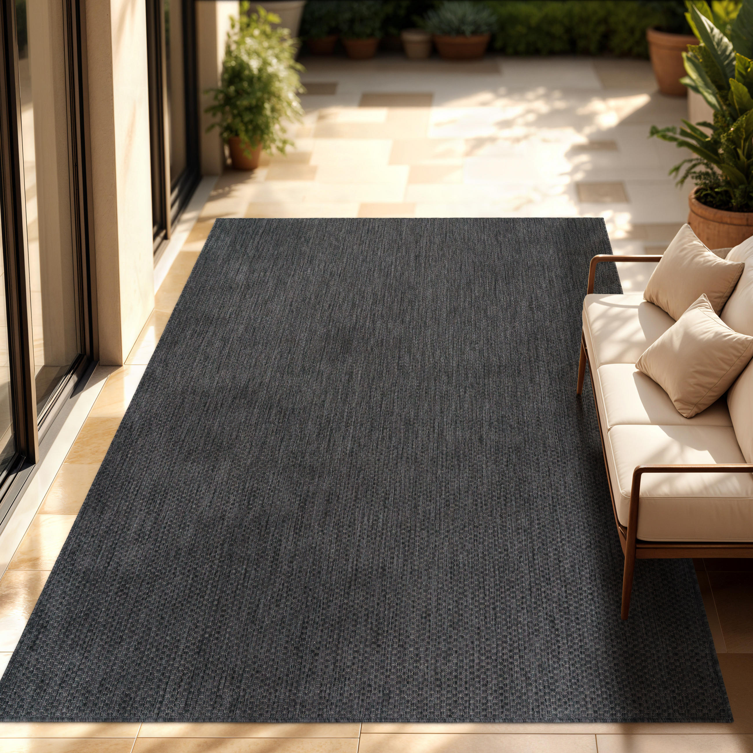 OUTDOORTEPPICH 140/200 cm Venedig 165 - Anthrazit, Textil (140/200cm) - Paco Home