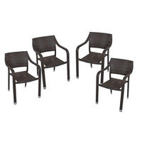 GARTENSTUHL 4er Set Vito Stapelstuhl - Braun, Kunststoff (57/82/66cm) - DELUKE