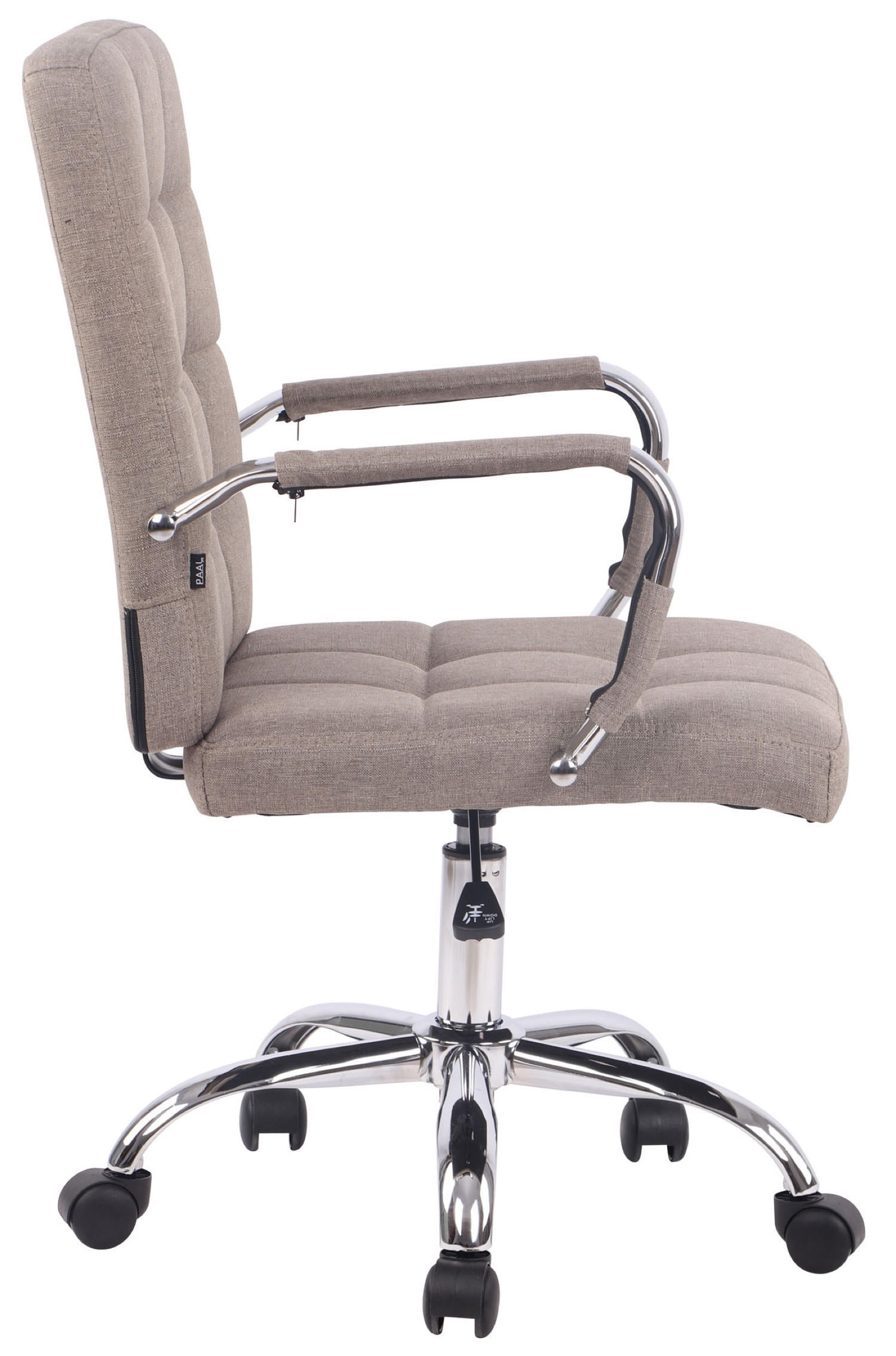 Thumbnail - TPFLiving Bürostuhl, Taupe, Textil, 56x104x62 cm, Arbeitszimmer, Bürostühle, Drehstühle
