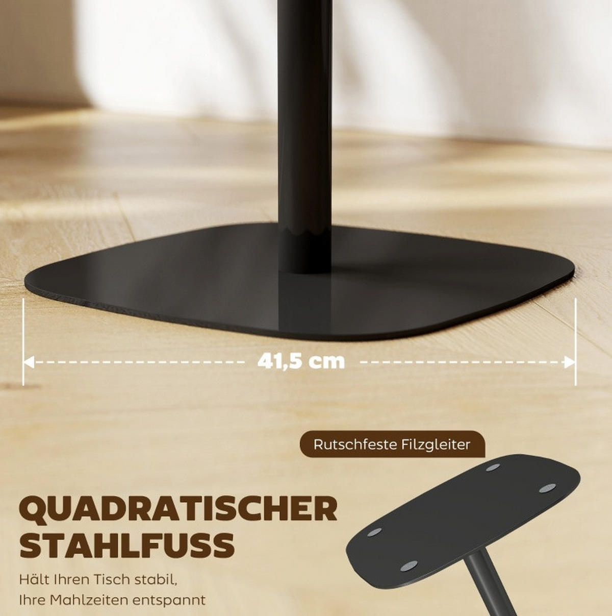BLAGOVAONSKI stol 60/60 cm boje prirodnog drva od drva za male prostore - smeđa, drvo (60/60/75cm) - OKWISH