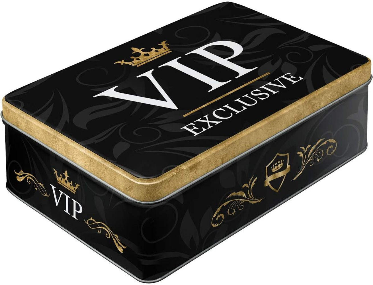 VORRATSDOSE flach Achtung VIP Exclusive - Multicolor, Metall (23/7/16cm) - Nostalgic-Art