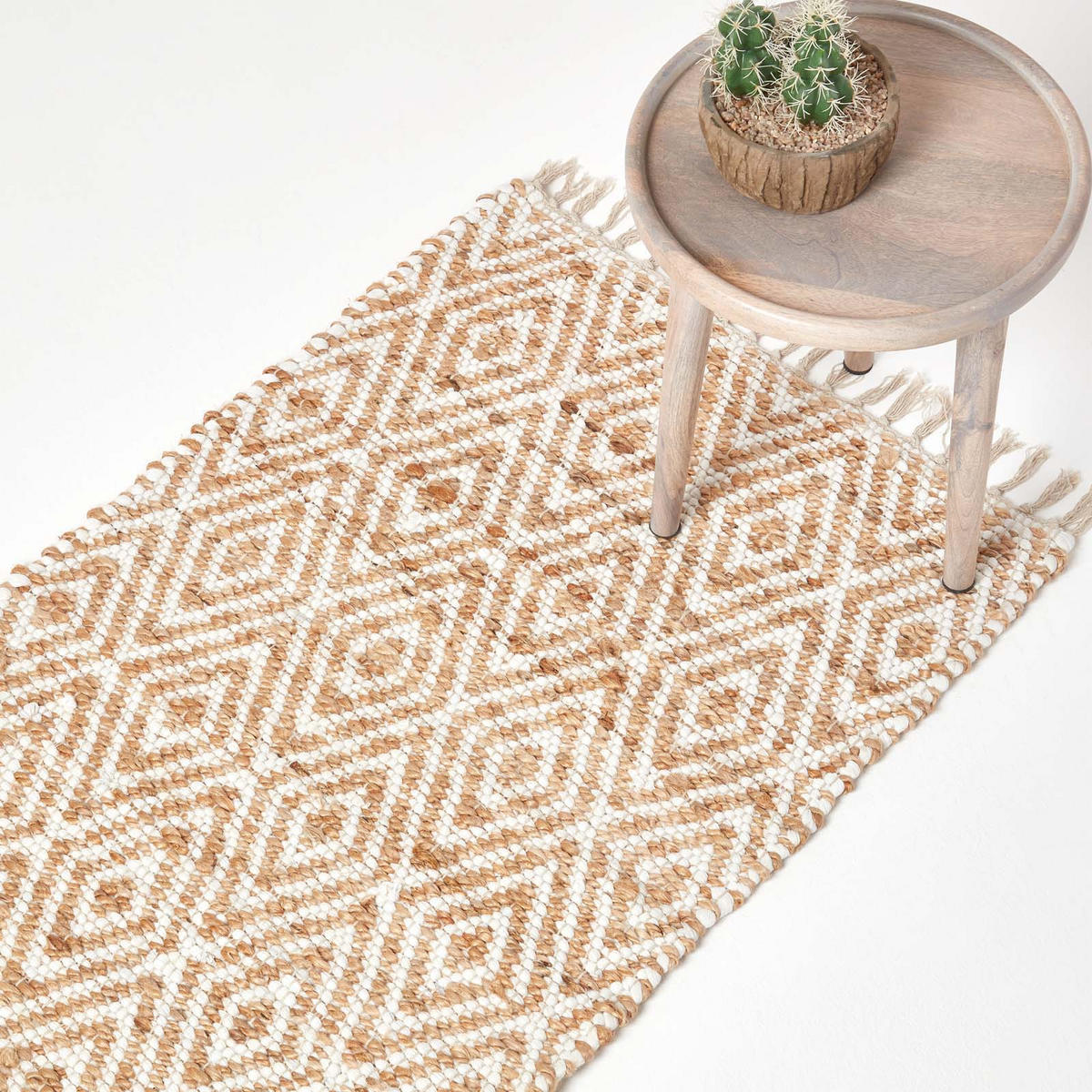 TEPPICHLÄUFER Sierra geometrisch gemustert 66/200 cm - Naturfarben, Textil (66/200cm) - Homescapes