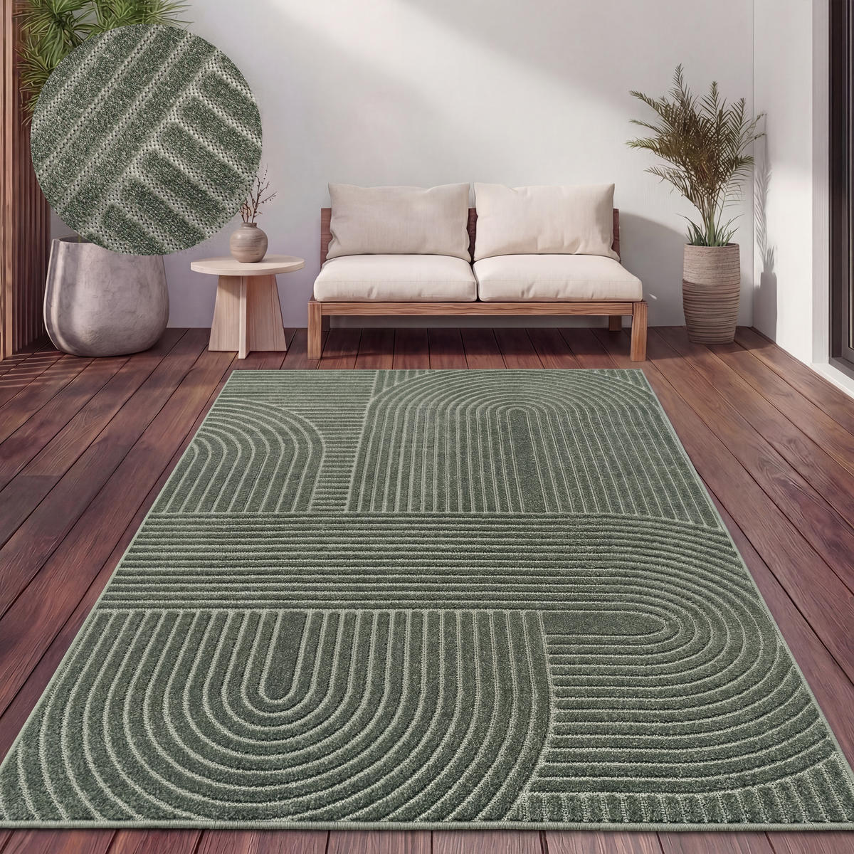 OUTDOORTEPPICH 160/220 cm Cotton 240 - Grün, Textil (160/220cm) - Paco Home