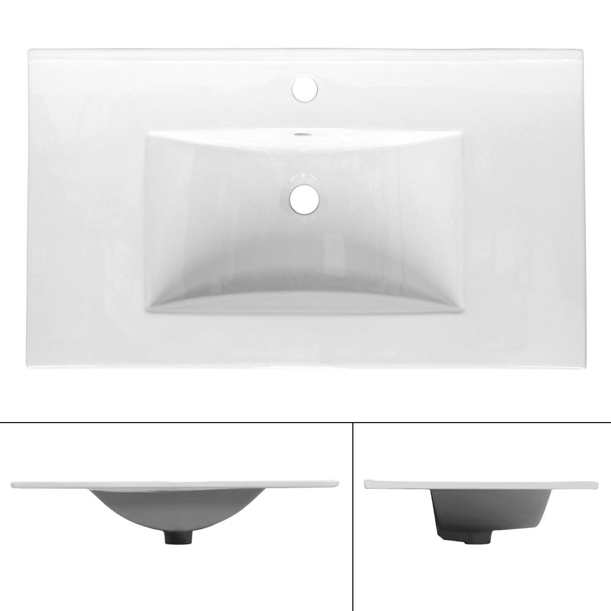WASCHBECKEN - Weiß, Keramik (46.5/17.5/81cm) - ECD-Germany