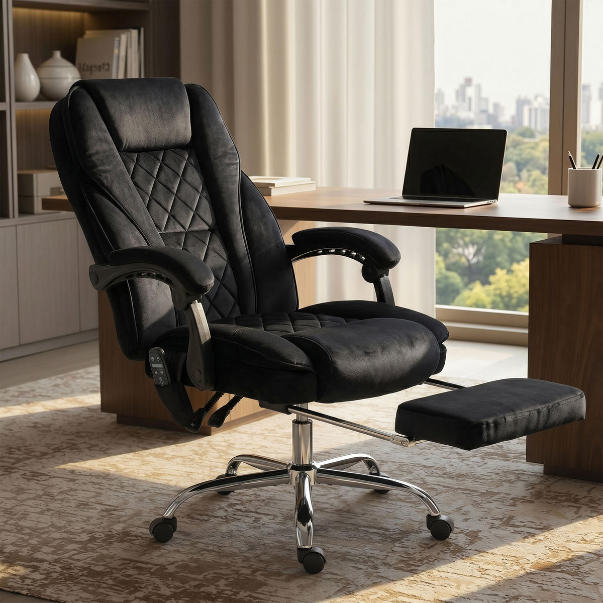 BÜROSTUHL Schwarz 67.0/72.0/119.0 cm - Schwarz, Textil (72/119/67cm)