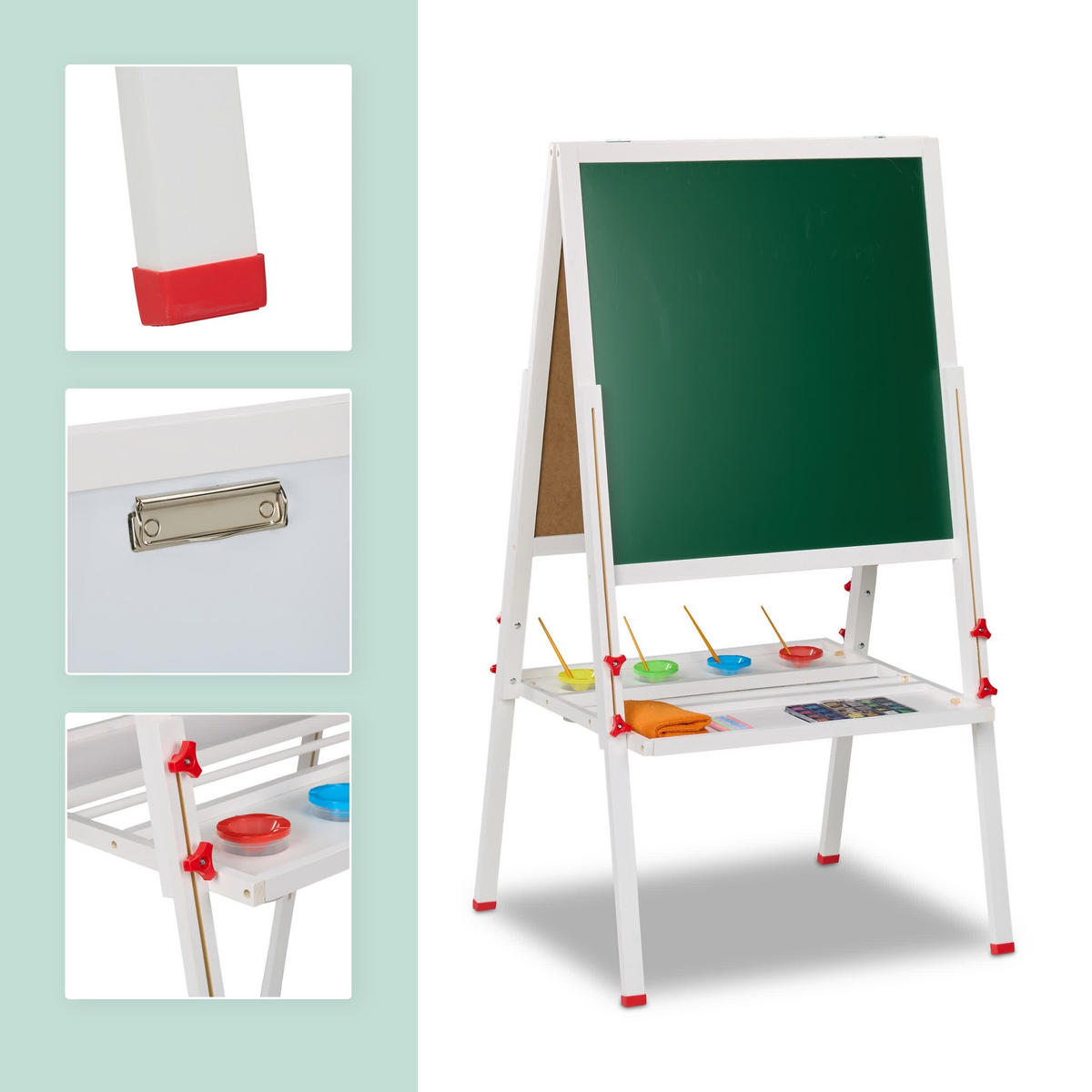KINDERSTANDTAFEL - Weiß, Holz/Holzwerkstoff (65/160/69cm) - Relaxdays