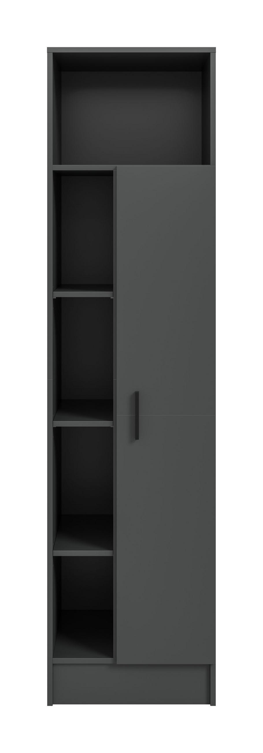 UNIVERSALSCHRANK FREE (B/H/T: ca. 50/195/68 cm) in anthrazit/anthrazit - Anthrazit, Holzwerkstoff (50/195/68cm)